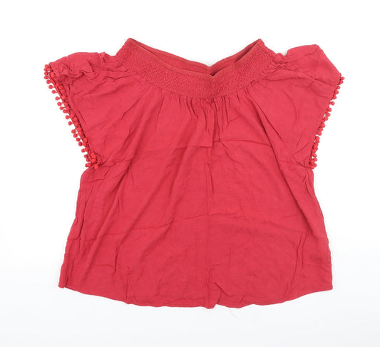Womens UK Size 12 Peacocks Red Basic Blouse