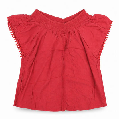 Womens UK Size 12 Peacocks Red Basic Blouse