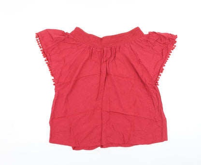 Womens UK Size 12 Peacocks Red Basic Blouse