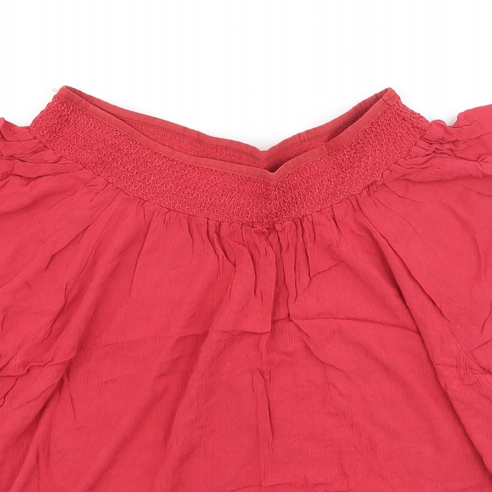 Womens UK Size 12 Peacocks Red Basic Blouse