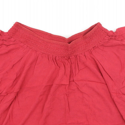 Womens UK Size 12 Peacocks Red Basic Blouse