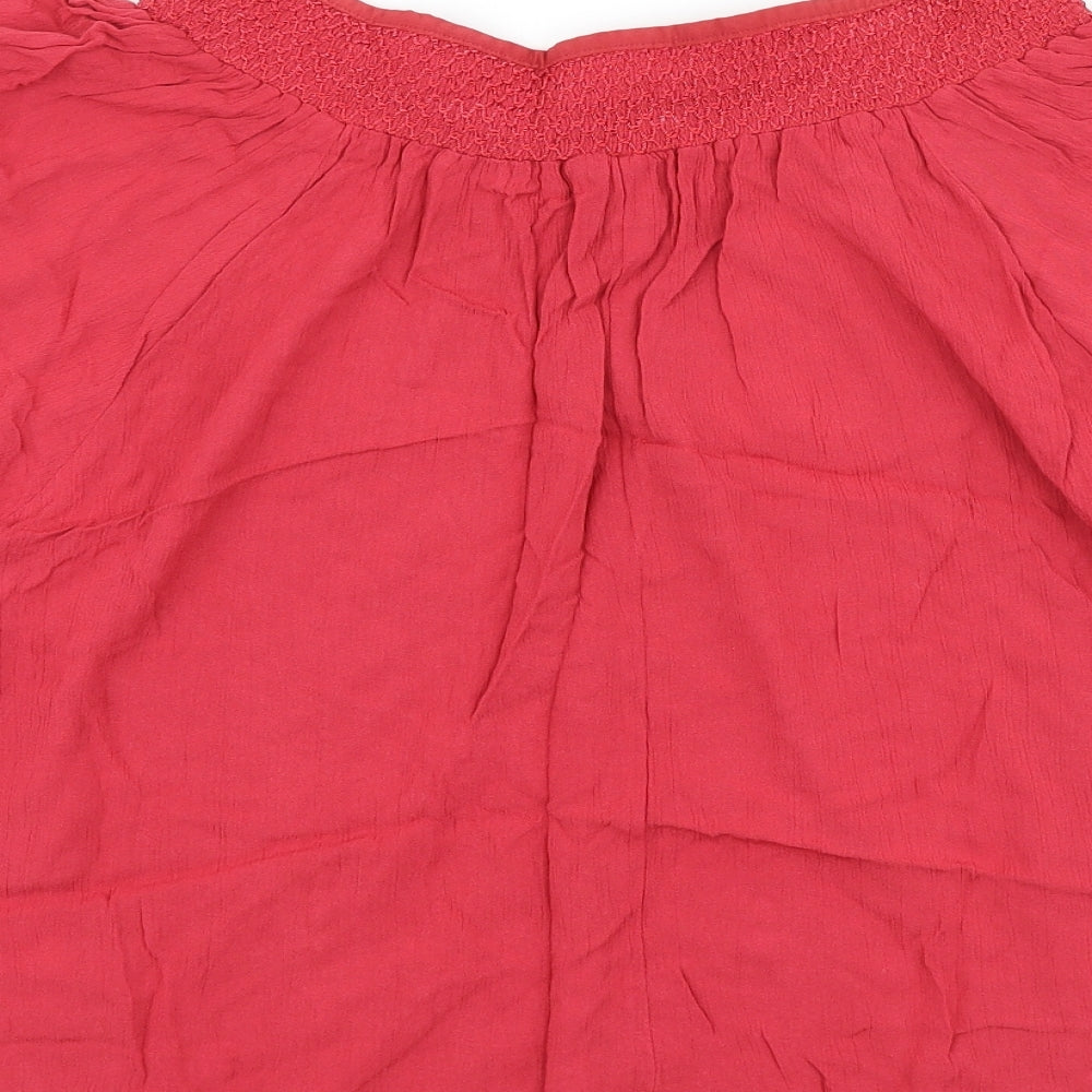 Womens UK Size 12 Peacocks Red Basic Blouse