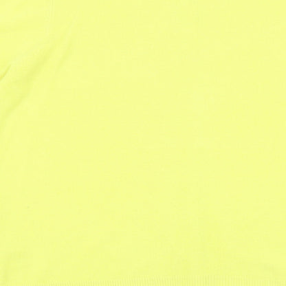 BHS Womens Yellow Round Neck 100% Cotton Cardigan Jumper Size 14