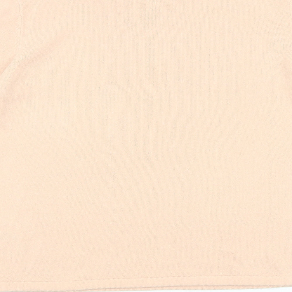 Marks and Spencer Womens Pink Round Neck 100% Cotton Pullover Jumper Size 14