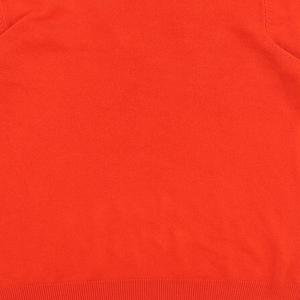 BHS Womens Red Round Neck 100% Cotton Pullover Jumper Size 14