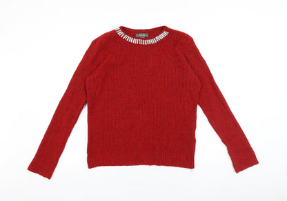 Primark Womens Purple Round Neck Acrylic Pullover Jumper Size M