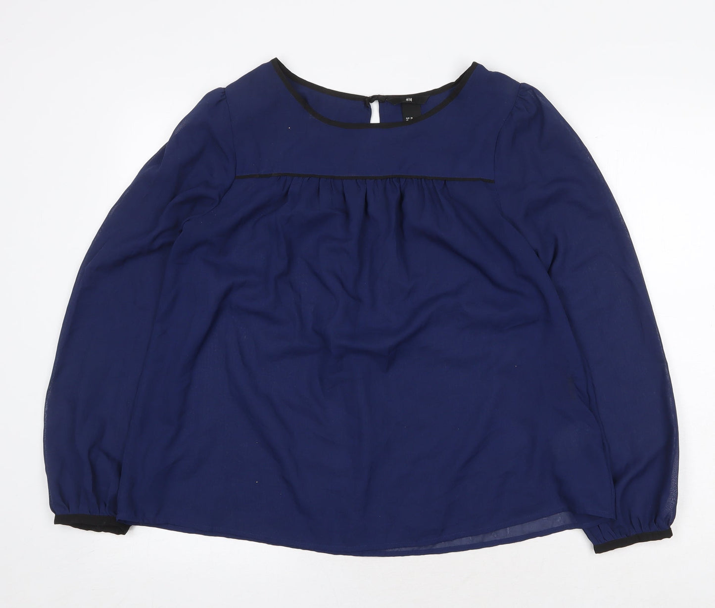 Womens UK Size 10 H&M Blue Basic Blouse