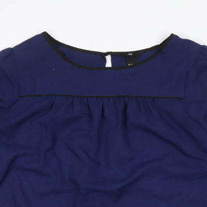 Womens UK Size 10 H&M Blue Basic Blouse