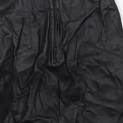ASOS Womens Black Polyurethane Bandage Skirt Size 8 Zip