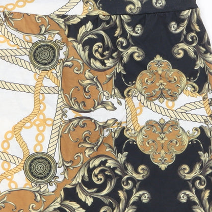 Boohoo Womens Multicoloured Geometric Polyester Bandage Skirt Size 10