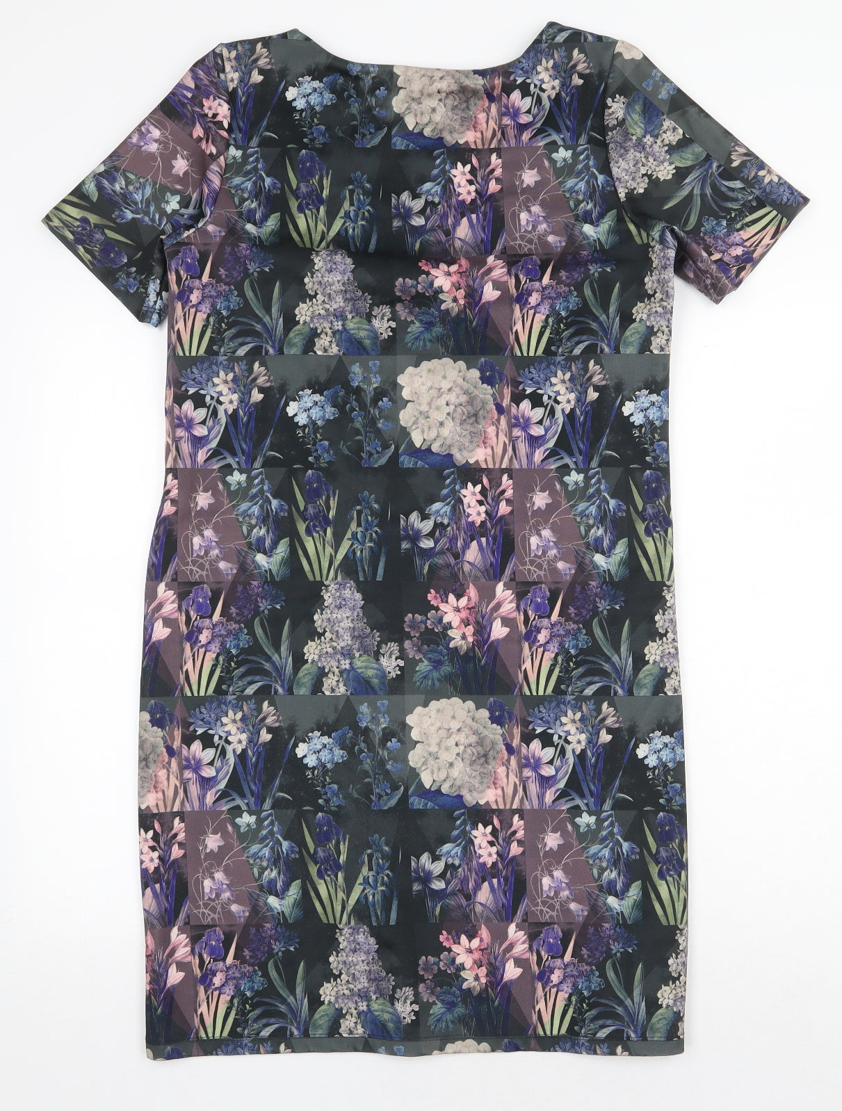 NEXT Womens Multicoloured Floral Polyester Shift Size 14 Boat Neck Pullover