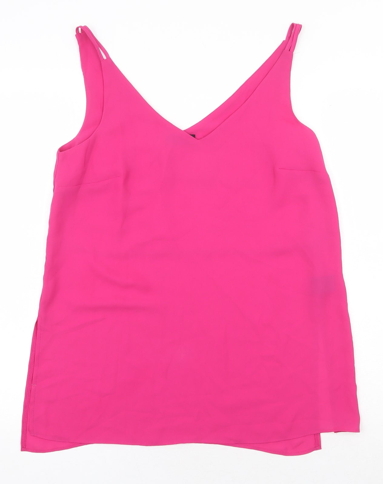 Papaya Womens Purple Polyester Basic Tank Size 10 V-Neck