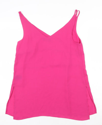 Papaya Womens Purple Polyester Basic Tank Size 10 V-Neck