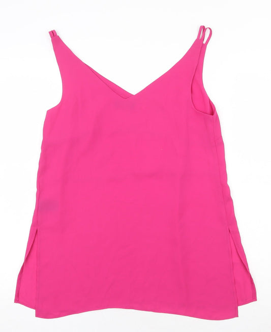 Papaya Womens Purple Polyester Basic Tank Size 10 V-Neck