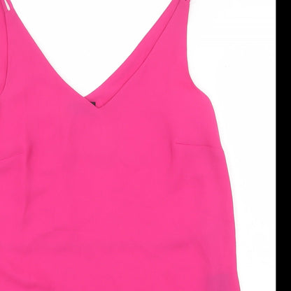 Papaya Womens Purple Polyester Basic Tank Size 10 V-Neck