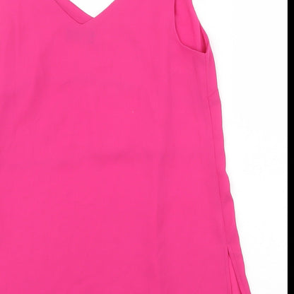 Papaya Womens Purple Polyester Basic Tank Size 10 V-Neck