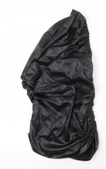 Zara Womens Black Polyester Mini Size S One Shoulder Zip