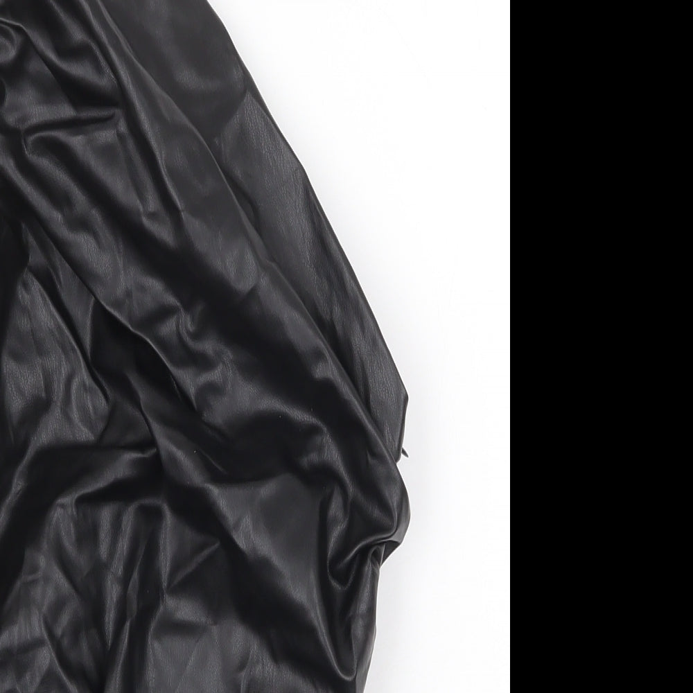Zara Womens Black Polyester Mini Size S One Shoulder Zip