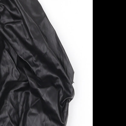 Zara Womens Black Polyester Mini Size S One Shoulder Zip