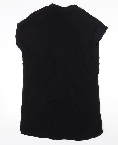 New Look Womens Black Viscose Sheath Size 12 V-Neck Pullover