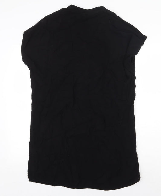 New Look Womens Black Viscose Sheath Size 12 V-Neck Pullover