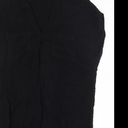 New Look Womens Black Viscose Sheath Size 12 V-Neck Pullover