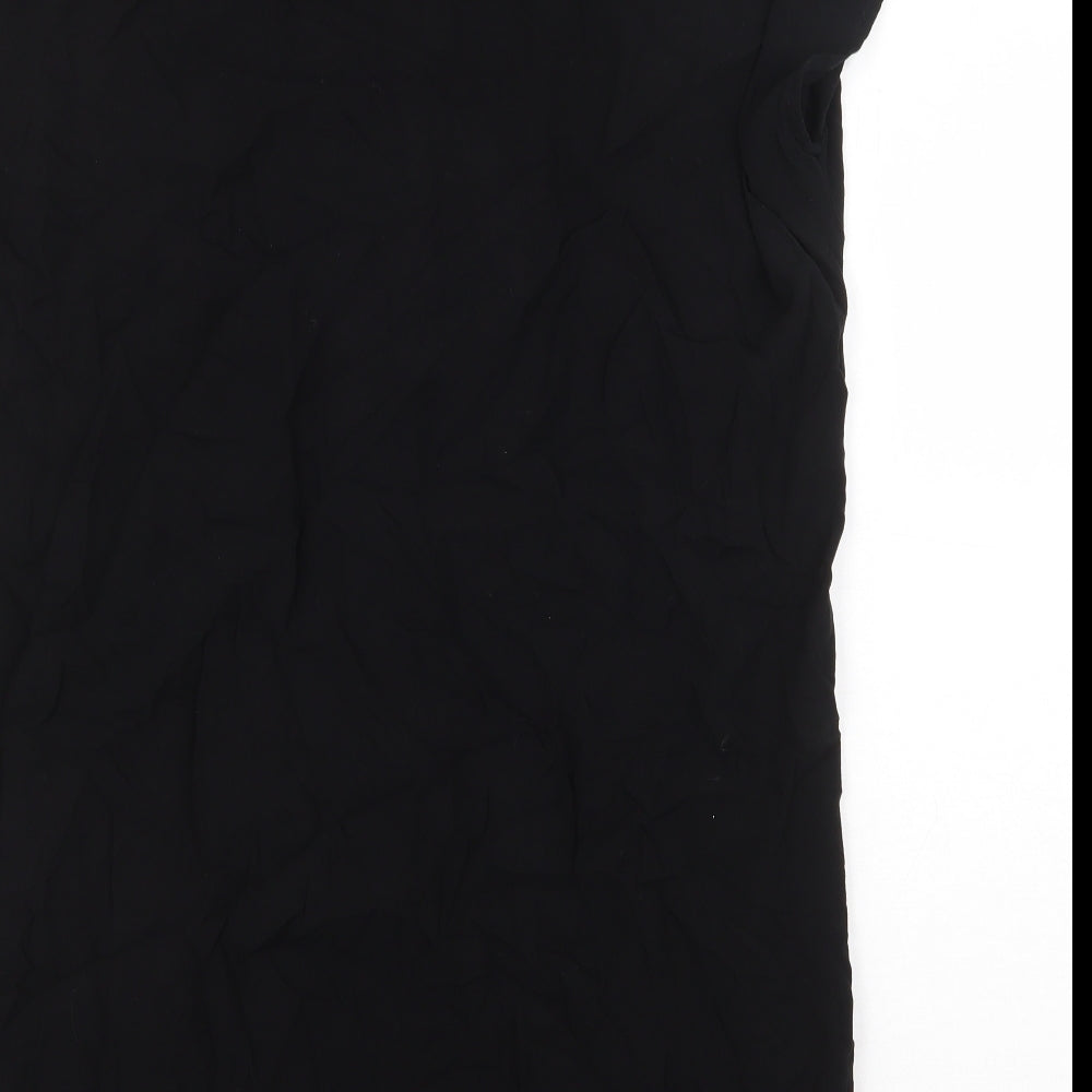New Look Womens Black Viscose Sheath Size 12 V-Neck Pullover