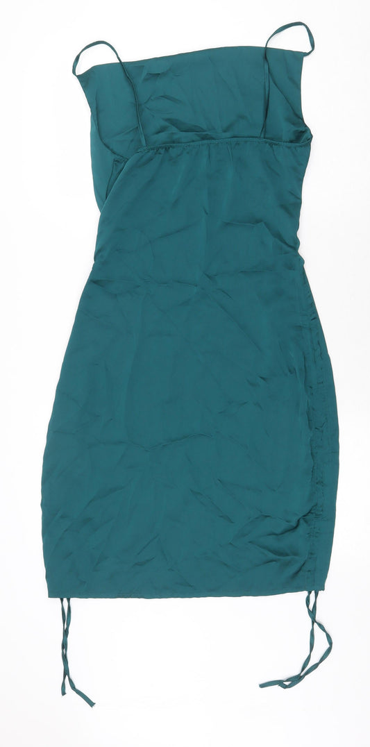 Rebellious Womens Green Polyester Bodycon Size 12 Square Neck Pullover