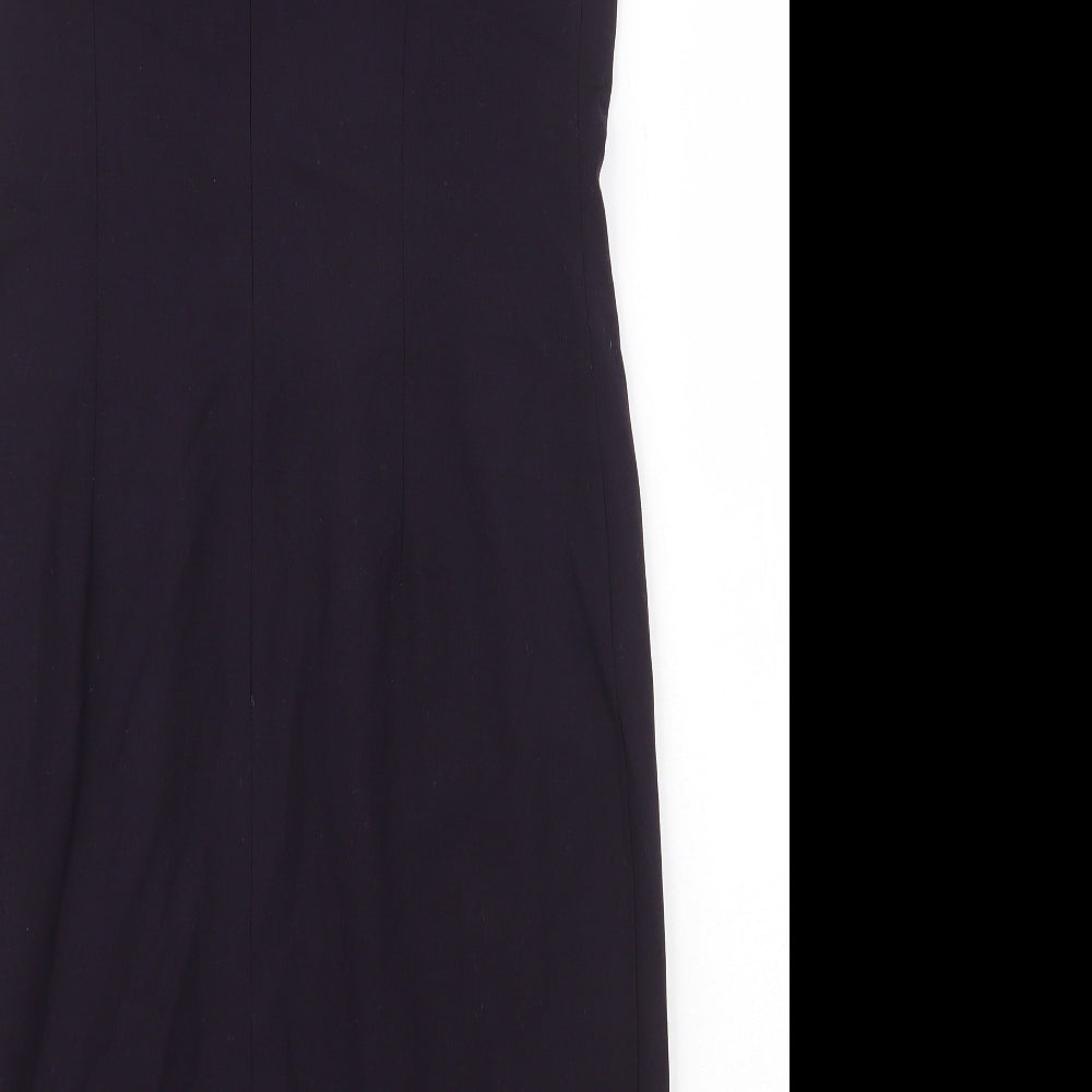 NEXT Womens Blue Polyester Pencil Dress Size 10 V-Neck Zip