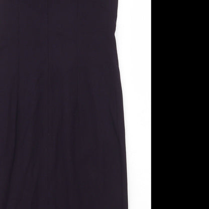 NEXT Womens Blue Polyester Pencil Dress Size 10 V-Neck Zip