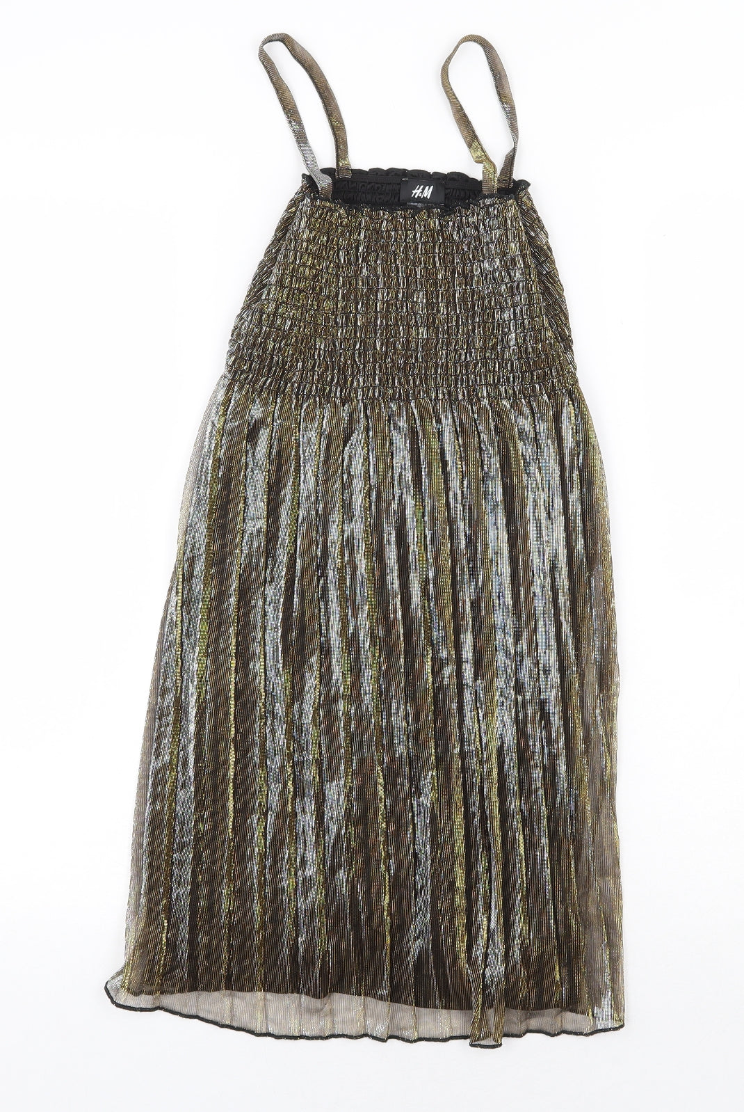 H&M Womens Gold Polyester Ball Gown Size S Square Neck Pullover