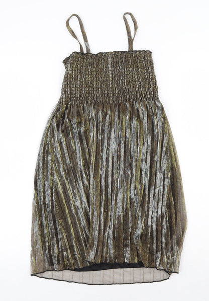 H&M Womens Gold Polyester Ball Gown Size S Square Neck Pullover