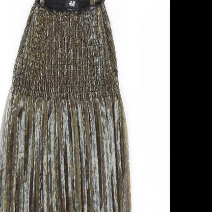 H&M Womens Gold Polyester Ball Gown Size S Square Neck Pullover