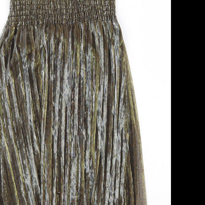 H&M Womens Gold Polyester Ball Gown Size S Square Neck Pullover