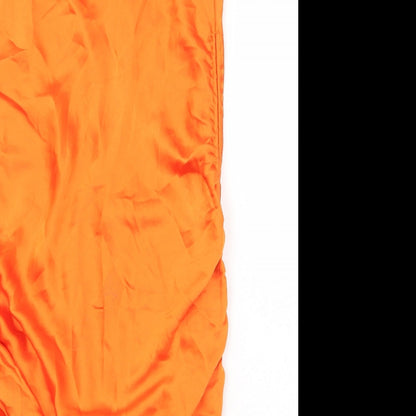 Zara Womens Orange Polyester Bodycon Size L Square Neck Tie