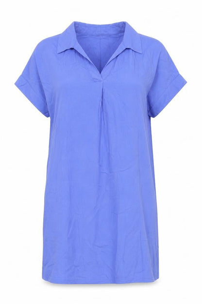 Marks and Spencer Womens Purple Viscose Shirt Dress Size 10 Collared Pullover