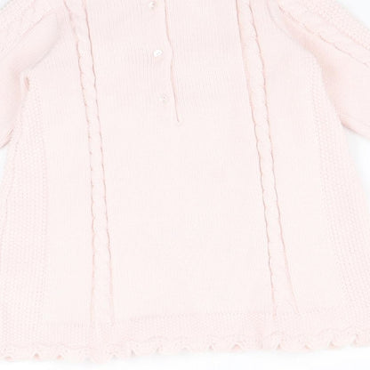 Sarah Louise Girls Pink Round Neck Acrylic Tunic Jumper Size 2 Years Button