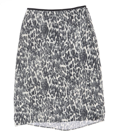 YAYA Womens Grey Animal Print Polyester Swing Skirt Size 14 Zip - Leopard Pattern