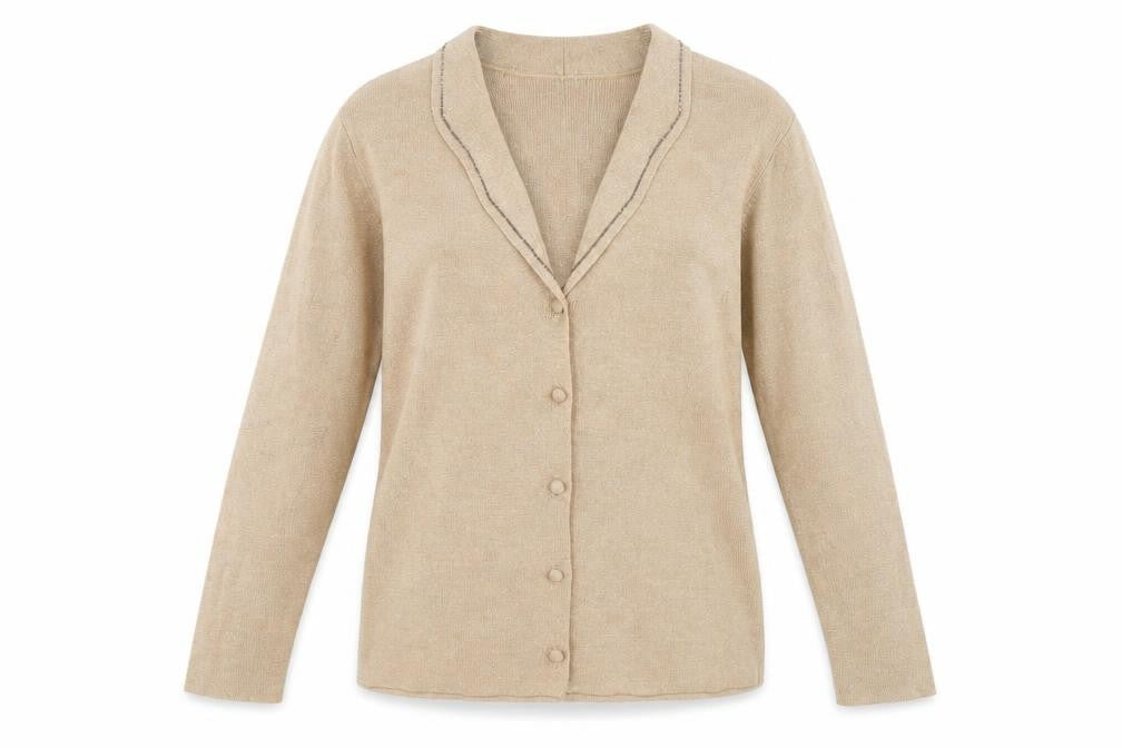 Womens UK Size 8 Emreco Gold Cardigan Jumper