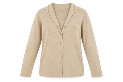 Womens UK Size 8 Emreco Gold Cardigan Jumper