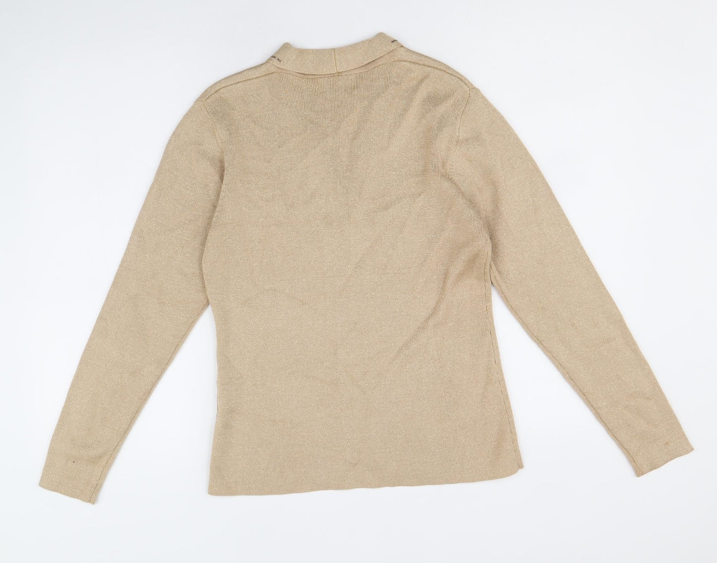 Womens UK Size 8 Emreco Gold Cardigan Jumper
