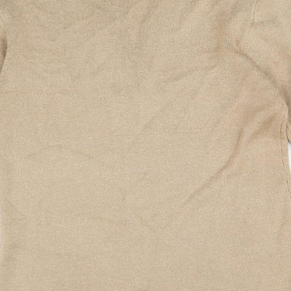 Womens UK Size 8 Emreco Gold Cardigan Jumper