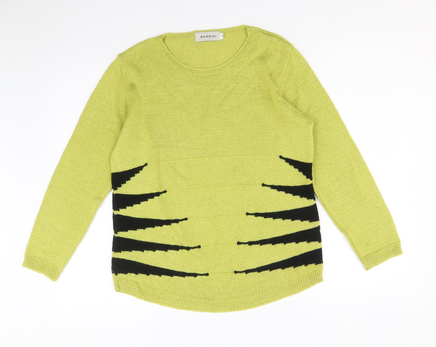 Womens UK Size M BASSINI Green Pullover Jumper