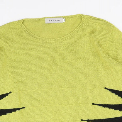 Womens UK Size M BASSINI Green Pullover Jumper