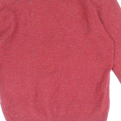 Cedar Wood State Mens Red Round Neck Acrylic Pullover Jumper Size S Long Sleeve