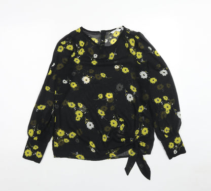 Womens UK Size 10 New Look Black Basic Blouse