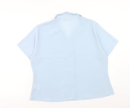 Womens UK Size 18 Anna Morelle Blue Basic Button-Up