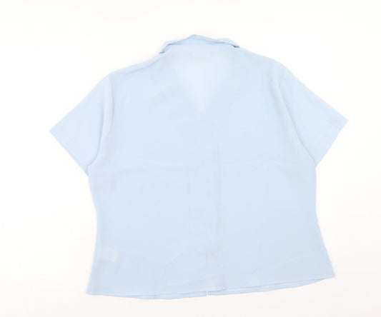 Womens UK Size 18 Anna Morelle Blue Basic Button-Up