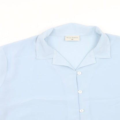 Womens UK Size 18 Anna Morelle Blue Basic Button-Up