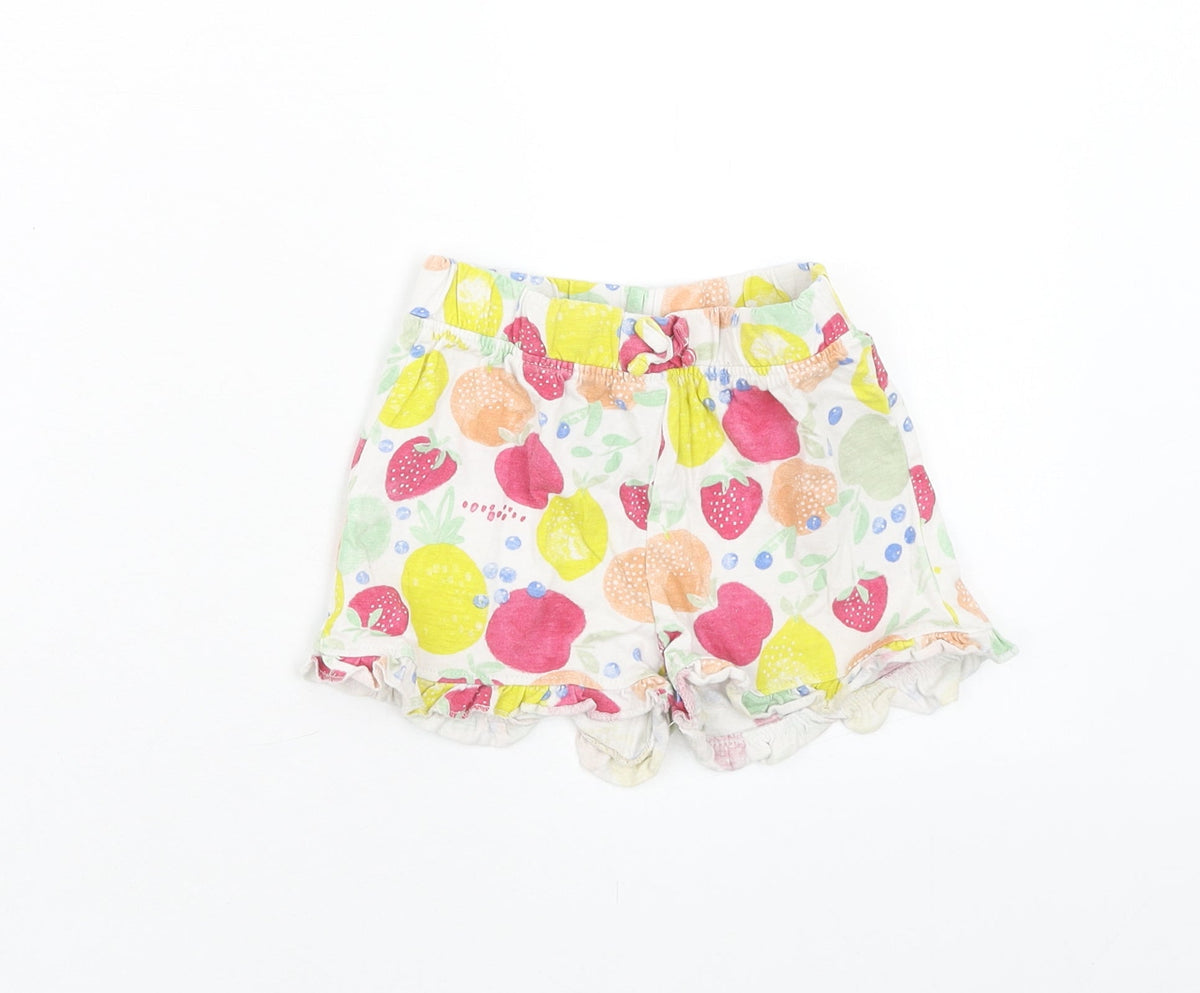 Primark Girls Multicoloured Geometric Cotton Cropped Trousers Size 24 Months Pullover - Fruit Pattern